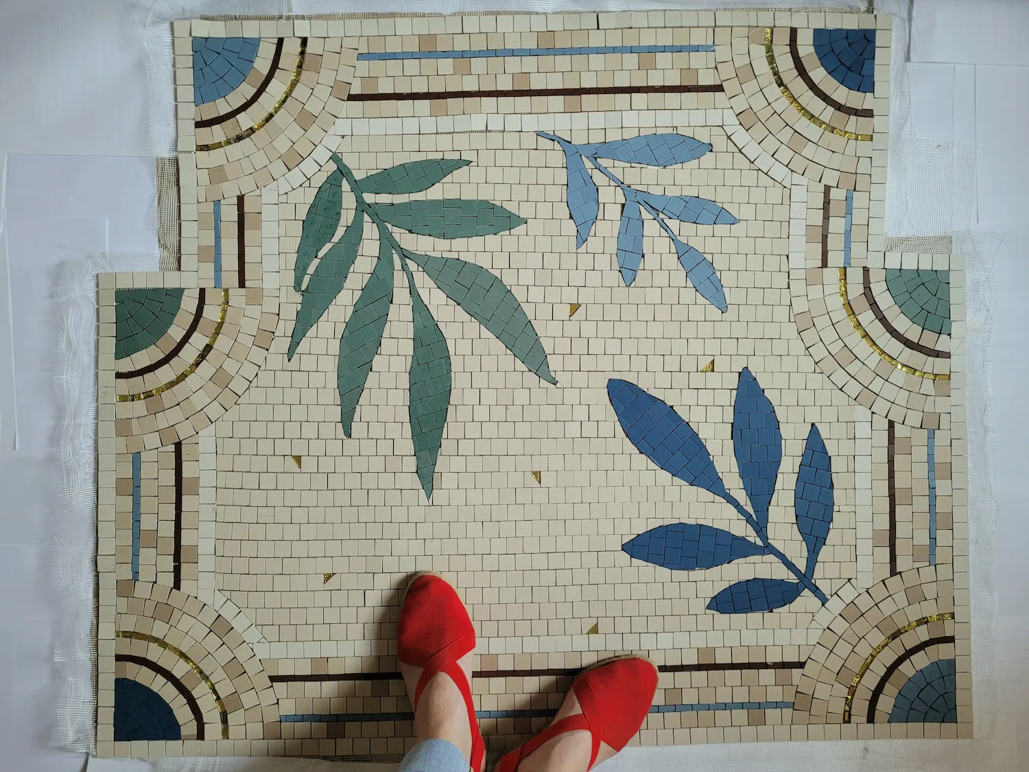 Tapis d'entrée inspiration patio antique