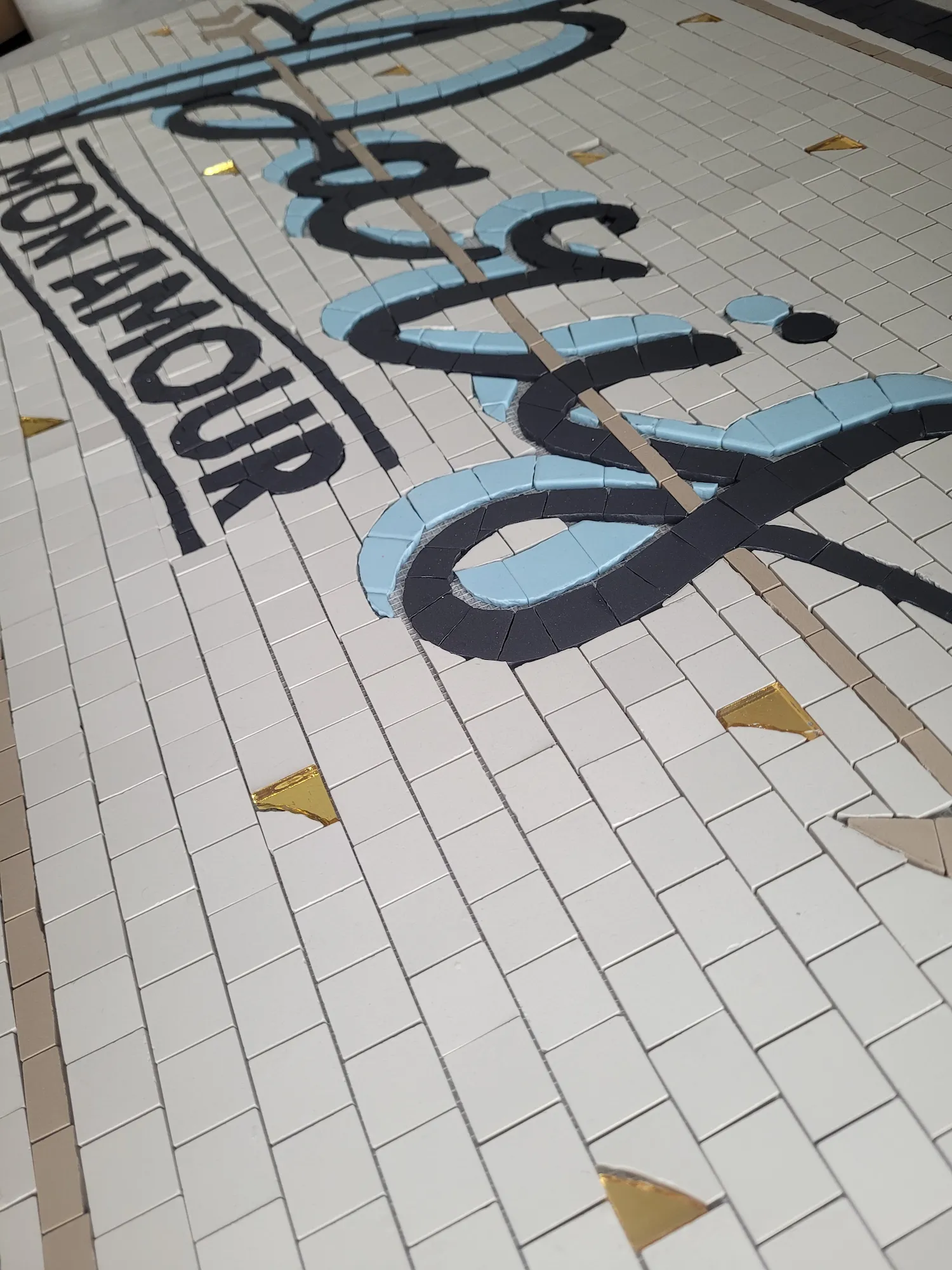 Zoom sur le Tapis d'entrée Paris MON AMOUR